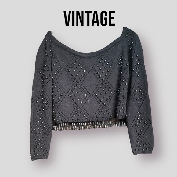 Vintage Beaded Sweater - Picture 2 of 4